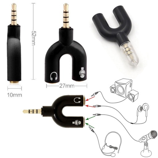 ADAPTADOR SPLIT O SPLITTER DE AUDIO PLUG PS4 JACK SPICA 3.5MM T00729 