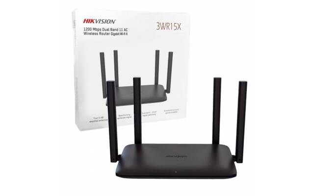 Router Hikvision Wifi-6 Gigabit 1500M dual band Cuatro antenas amplificadas de 5 dBi. DS-3WR15X