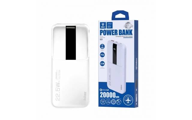Powerbank Inkax 20000mAh blanco Modelo PBQ-07.
