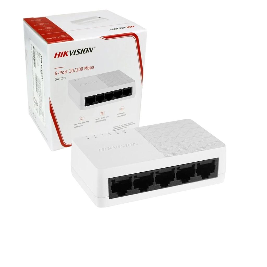 Switch Hikvision 5 puertos Carcasa plástica. 3E0105D